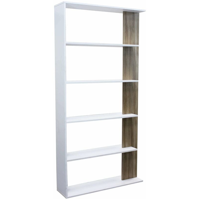 Libreria a 5 ripiani in nobilitato bilaminato Linea Elegance - White