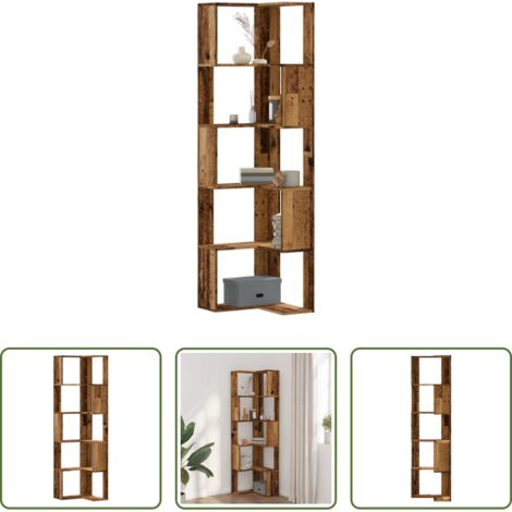 Libreria a 5 ripiani -  Libreria Angolare 5Ripiani Legno Vecchio 50x50x179 cm Legno