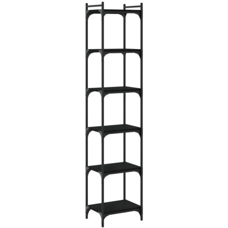 Libreria a 6 Ripiani Nera 40x30x188 cm in Legno Multistrato vidaXL