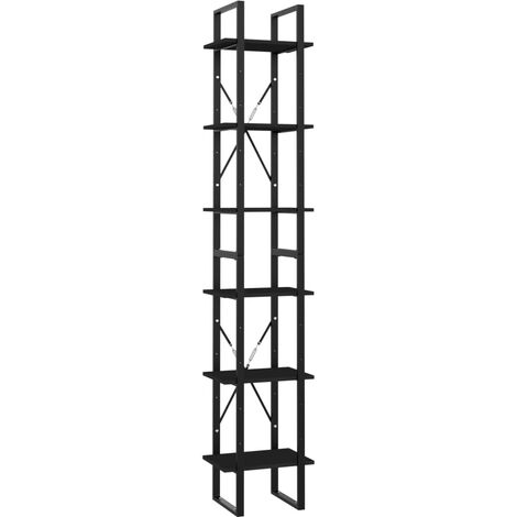 Libreria a 6 Ripiani Nera 40x30x210 cm in Legno Multistrato vidaXL