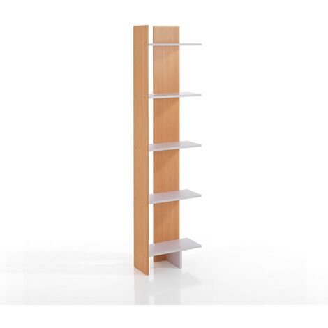Libreria a colonna effetto legno bianca cm. H.170 x L.41,5 x P.21,5