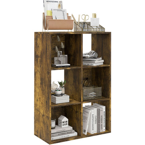 Libreria a Cubi Design Rustico 61,5x29,5x91,5 cm Rivestimento in Melamina Marrone Rustico