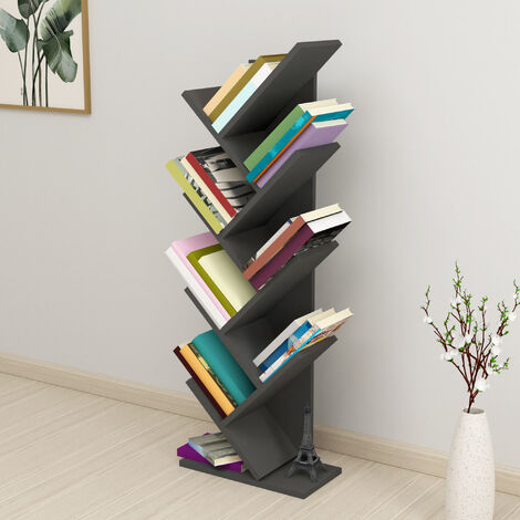 Nisorpa Libreria a forma di albero con cassetto e 10 ripiani