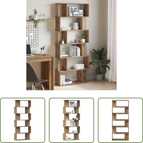 Libreria a ripiani -  Libreria Rovere Artigianale 80x24x192 cm Legno Multistrato