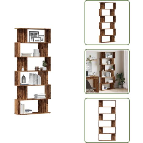 Libreria a ripiani - vidaXL Libreria in Legno Antico 80x24x192 cm Legno Multistrato - Libreria decorativa