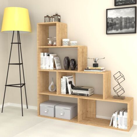 Libreria a scala Alis 145x145 cm. colore rovere