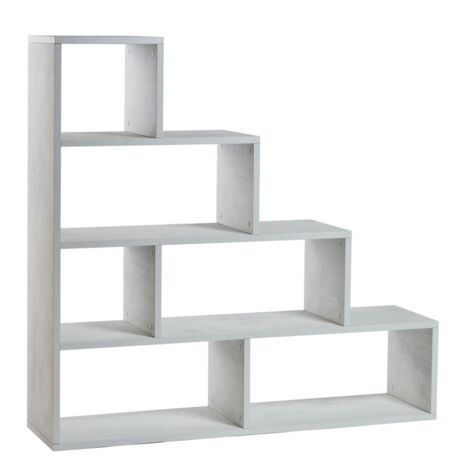 Libreria a Scala Bianco Vani Moderna Mensole Scaffale Ufficio Studio