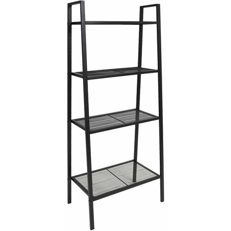 Libreria a Scala Ripiani in Metallo Armadietto Espositore Nero/Bianco vidaXL