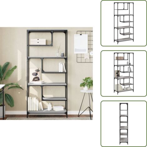 Libreria a zig zag - vidaXL Libreria Grigio Sonoma 81x36x176 cm in Legno Multistrato - Libreria per libri