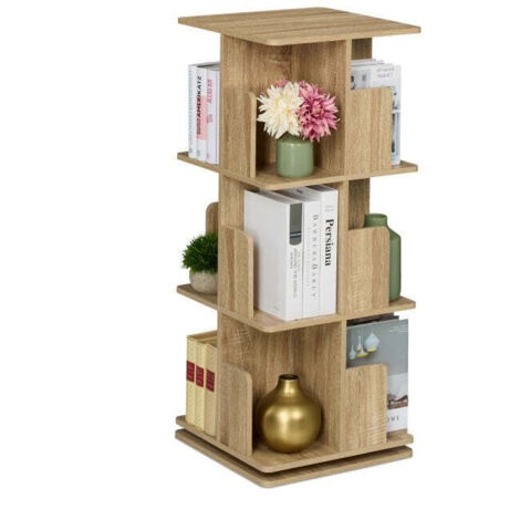 Libreria ad angolo con aspetto legno