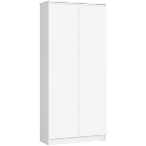 Librería AKORD R80 Blanco 80 cm 2 puertas frente en color Blanco 4 estantes 80x35x180 cm