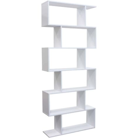 LIBRERIA ALANA NERA E NATURALE 6 RIPIANI CM.80X23.5X190.5