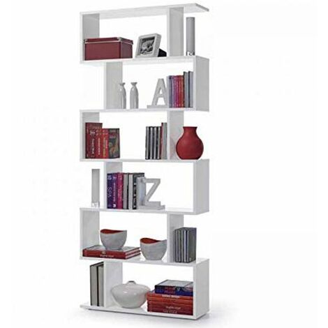Libreria scaffale componibile bianca librerie divisoria bifacciale con 6 vani 