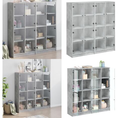Libreria Ante Grigio Cemento 136x37x142 cm in Legno Multistrato - Libreria grigio cemento - Libreria moderna