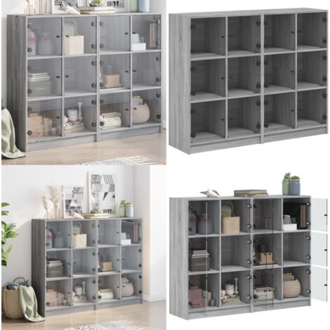 Libreria Ante Grigio Sonoma 136x37x109 cm in Legno Multistrato - Libreria grigio sonoma - Libreria moderna