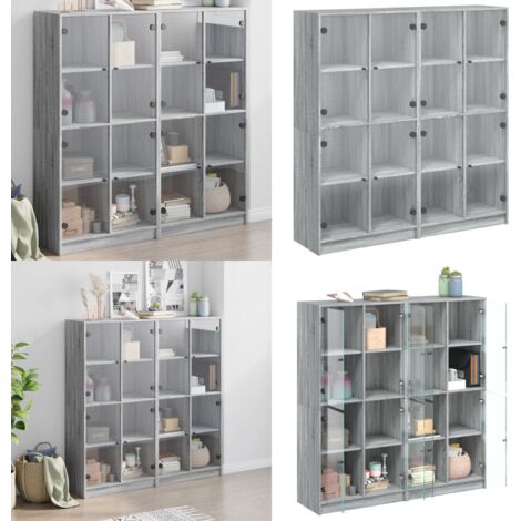 Libreria Ante Grigio Sonoma 136x37x142 cm in Legno Multistrato - Libreria grigio sonoma - Libreria multistrato