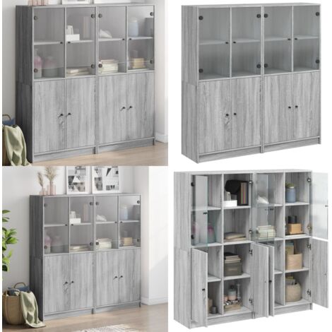 Libreria Ante Grigio Sonoma 136x37x142 cm in Legno Multistrato - Libreria grigio sonoma - Libreria multistrato