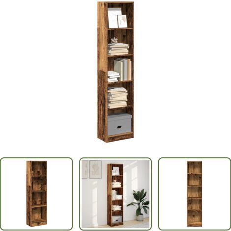 Libreria antica -  Libreria Legno Antico 40x24x176 cm in Legno Multistrato