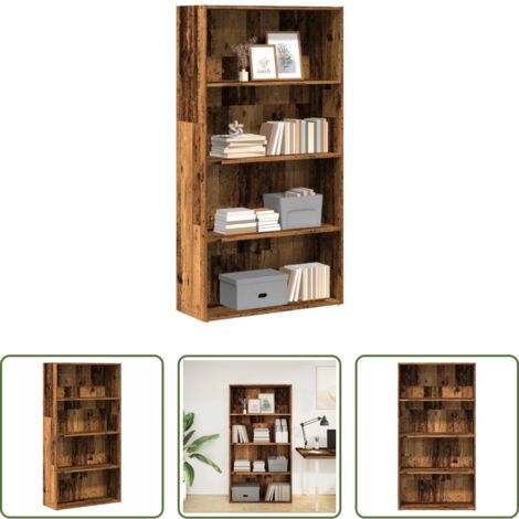 Libreria antica -  Libreria Legno Antico 80x30x152 cm in Legno Multistrato