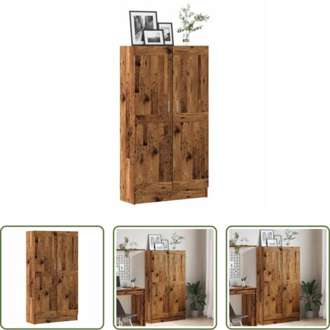 Libreria antica -  Libreria Legno Antico 82,5x30,5x150 cm in Legno Multistrato