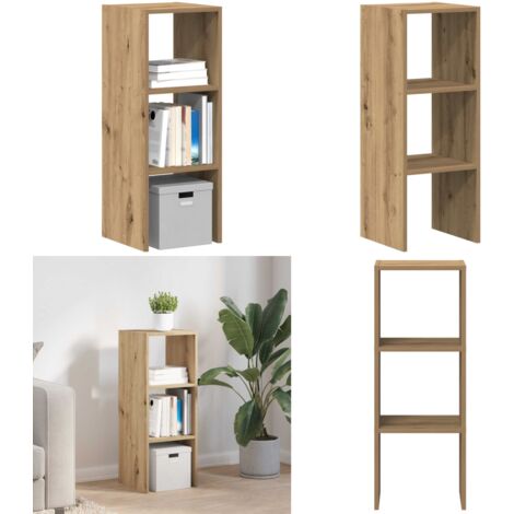 Librería apilable madera contrachapada roble artesanal - Estantería de madera - Almacenamiento vertical