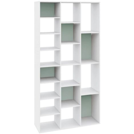 Libreria "Arctic" struttura in legno MDF rivestito per interno -178 cm / Bianco/Verde Salvia