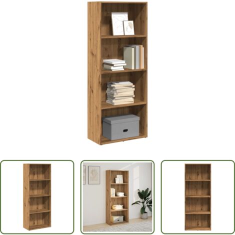 Libreria artigianale -  Libreria Rovere Artigianale 60x30x152 cm in Legno Multistrato