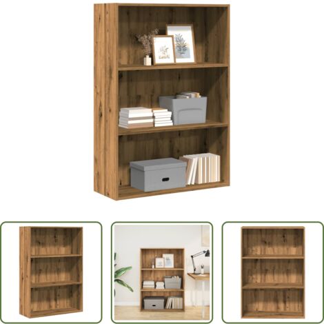 Libreria artigianale -  Libreria Rovere Artigianale 80x30x114 cm in Legno Multistrato