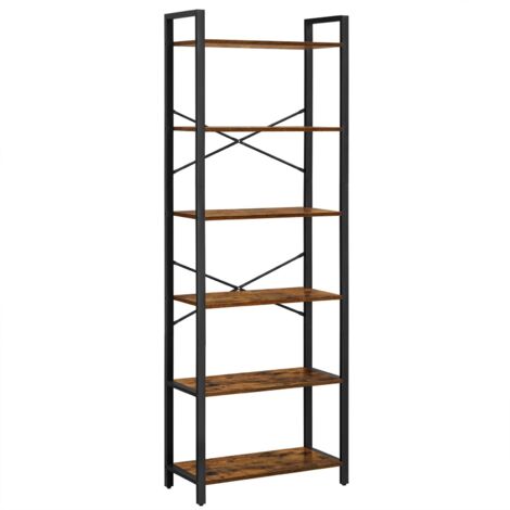 Libreria autoportante marrone scuro per il soggiorno 66x30x186 I Begryf