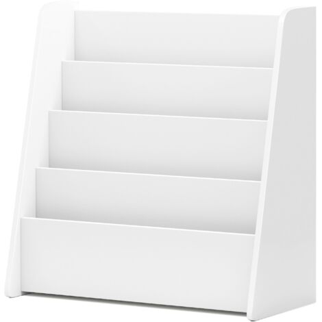 Libreria bambini 4 ripiani scomparti profondi esposizione frontale porta riviste camere sale Bianco