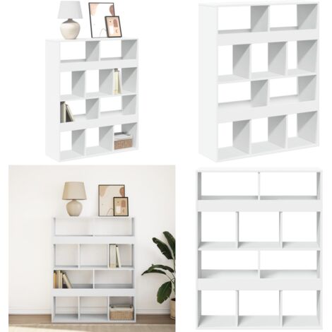 Libreria Bianca 100x33x125,5 cm in Truciolato - Libreria bianca - Libreria con scomparti
