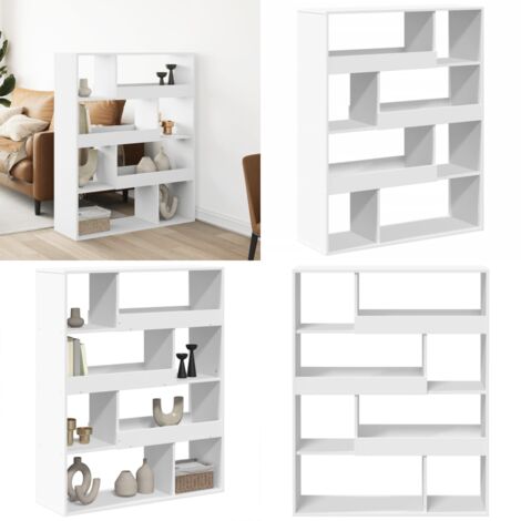 Libreria Bianca 100x33x125,5 cm in Truciolato - Libreria bianca - Scaffale decorativo