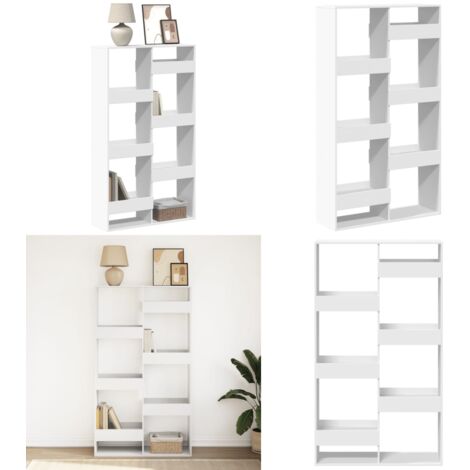 Libreria Bianca 100x33x175 cm in Legno Multistrato - Libreria bianca - Scaffale in truciolato