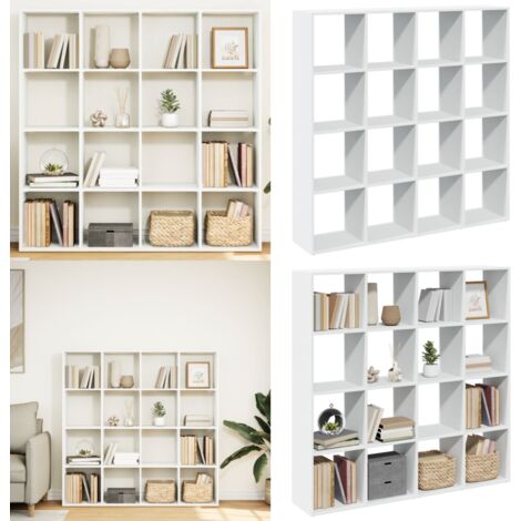 Libreria Bianca 137,5x29x137,5 cm in Legno Multistrato - Libreria bianca - Libreria con scomparti