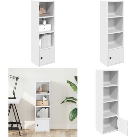 Libreria Bianca 31x24x102 cm in Legno Multistrato - Libreria bianca - Armadio per libri
