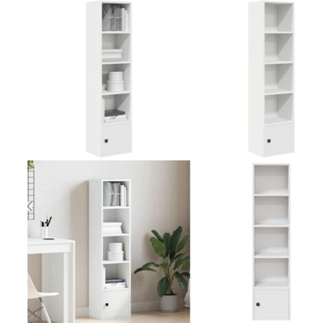 Libreria Bianca 31x24x127 cm in Legno Multistrato - Libreria bianca - Armadio per libri