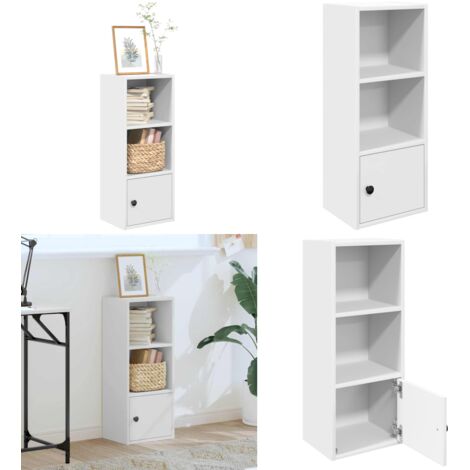 Libreria Bianca 31x24x77 cm in Legno Multistrato - Libreria bianca - Armadio per libri
