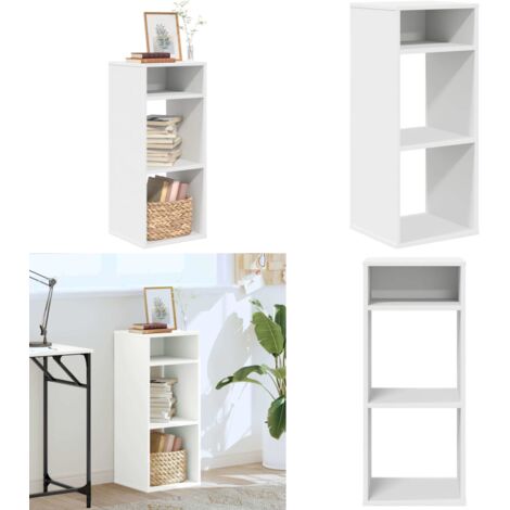 Libreria Bianca 34x31x80 cm in Legno Multistrato - Libreria bianca - Scaffalatura per libri