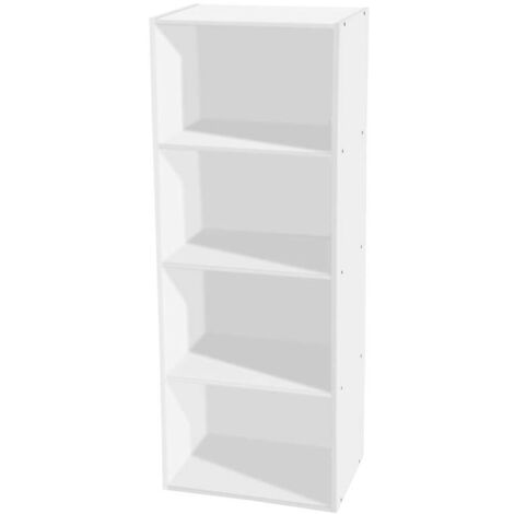 Libreria Bianca 4 Ripiani - 40x29x106 cm Ideale per Ufficio e Salotto