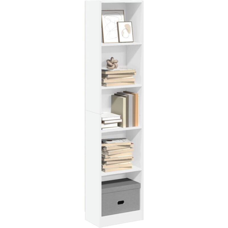 Libreria Bianca 40x24x176 cm in Legno Multistrato