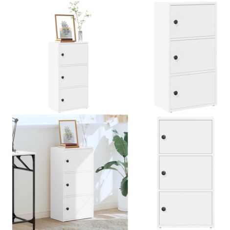 Libreria Bianca 40x24x77 cm in Legno Multistrato - Libreria bianca - Armadio per libri