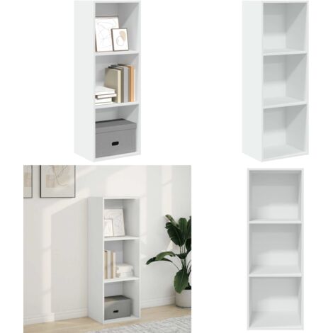 Libreria Bianca 40x30x114 cm in Legno Multistrato - Libreria bianca - Libreria multistrato