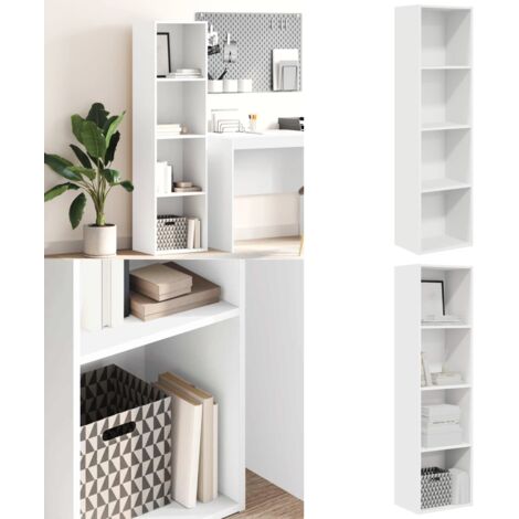 Libreria Bianca 40x30x152 cm in Legno Multistrato - Libreria bianca - Libreria multistrato