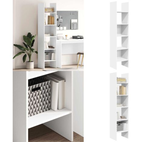 Libreria Bianca 40x35x180 cm in Legno Multistrato - Libreria moderna - Libreria bianca