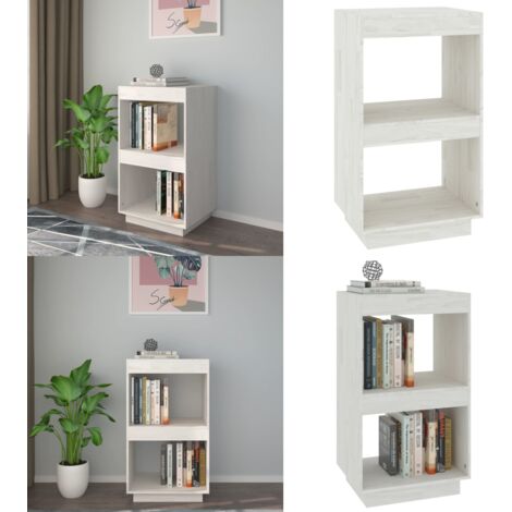 Libreria Bianca 40x35x71 cm in Legno Massello di Pino - Libreria bianca - Scaffale per libri