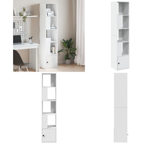 Libreria Bianca 40x36x189 cm in Legno Multistrato - Libreria bianca - Libreria con ripiani