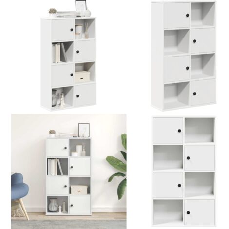 Libreria Bianca 60x24x101,5 cm in Legno Multistrato - Armadio per libri - Libreria bianca