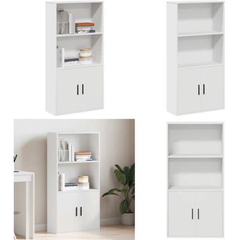 Libreria Bianca 60x24x120 cm in Legno Multistrato - Libreria bianca - Libreria con ripiani