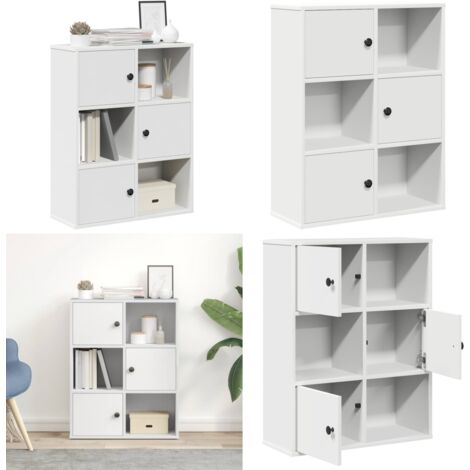 Libreria Bianca 60x24x76,5 cm in Legno Multistrato - Libreria bianca - Armadio per libri