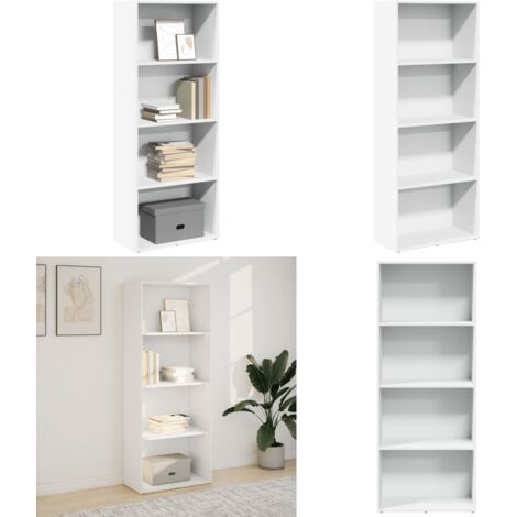 Libreria Bianca 60x30x152 cm in Legno Multistrato - Libreria bianca - Libreria multistrato
